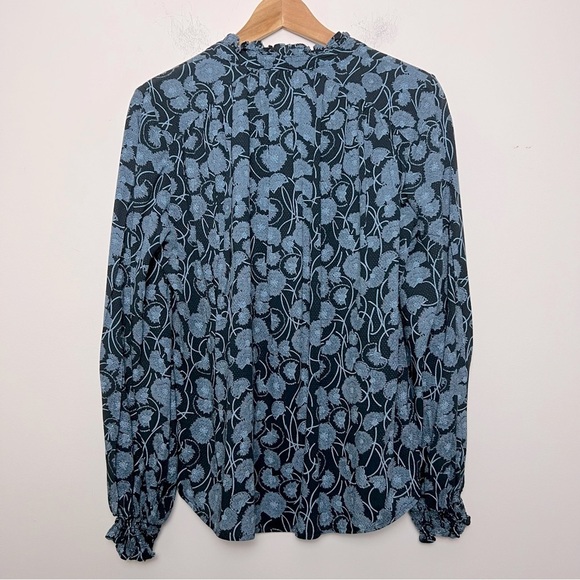 Anthropologie Maeve Collette Floral Motif Balloon Sleeve Peasant Blouse - Picture 10 of 16